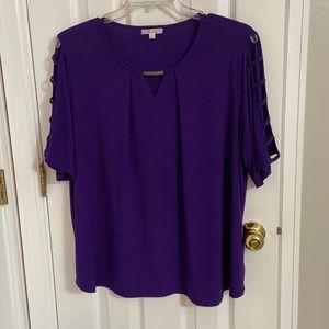 Richard purple blouse from 89 Madison. Comfortable blouse.